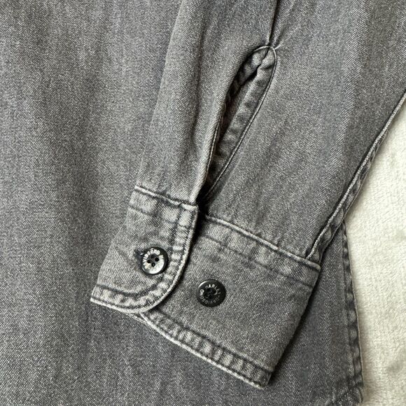 Harley Davidson Shirt Womens M Gray Denim Embroidered Button Up Motorcycle Biker - Picture 3 of 9